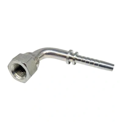 Image of Flowfit JIC 90 Elbow Swivel Female, Hydraulic Hose Fitting (7/16&quot; to 1/4&quot; Hose)