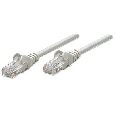 Image of Intellinet Network Patch Cable, Cat5e, 20m, Grey, CCA, U/UTP, PVC, RJ45, Gold Plated Contacts, Snagless, Booted, Polybag