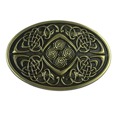 Image of LKMY Celtic Knot Oval Belt Buckle,American Keltic Irish Scottish Cross For Mens Womens