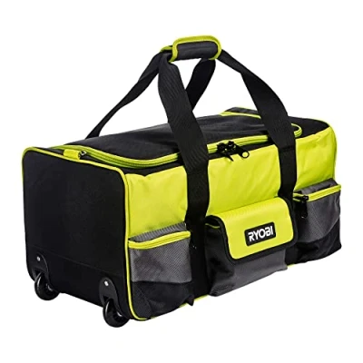 Image of RYOBI RSSLTB2 Tool Bag with Wheels,Black, Yellow,Large