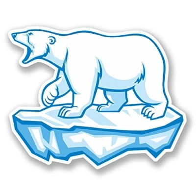 Image of 2 x 30cm/300mm Polar Bear Window Cling Sticker Car Van Campervan Glass #5624