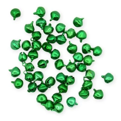 Image of 10 Pack 7.5mm Green Jingle Bells Mini Christmas Craft