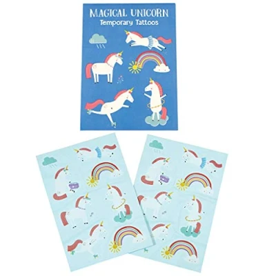 Image of Children&#039;s Party Temporary Tattoos (2 Sheets) Choice of Design (Magical Unicorn)