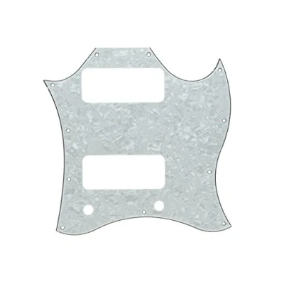 Image of KAISH Standard SG Special Full Face Guitar Pickguard with P90 Pickup Hole White Pearl
