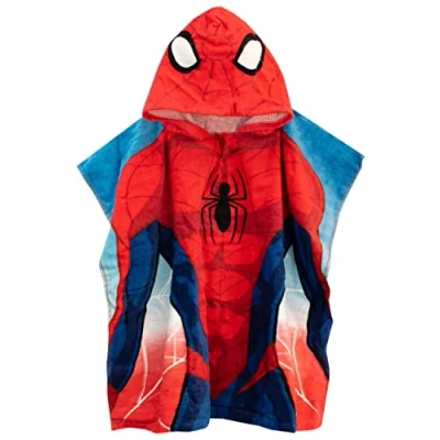 Image of Marvel Boys Towel Poncho Spiderman Red One Size