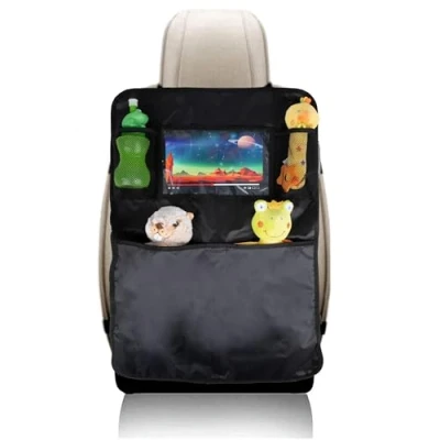 Image of All Ride Car Seat Organiser 70 x 45 cm Multiple Storage Compartments Phone/Tablet Easy to Attach Black