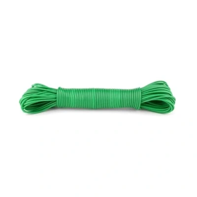 Image of IDEA HOME Washing Line Rope 20m Clothes Lines for Outside Heavy Duty Plastic Outdoor Robust made of Polyester Core and Coating, Green