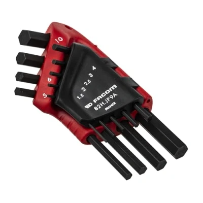 Image of Facom FCM82HJP9A 82H.JP9A Metric Hexagon Key Set Red (9 Piece)