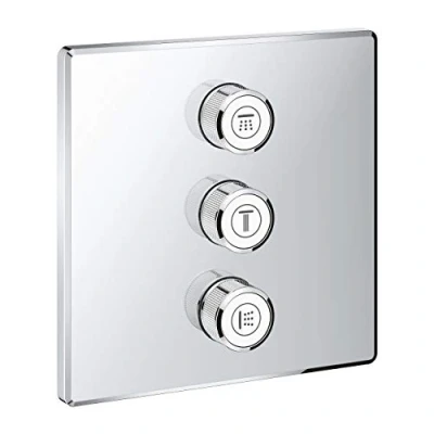 Image of GROHE Grohtherm Smartcontrol Triple Volume Control Trim Set for Concealed Installation, with Three Valves Square Shape, Chrome Finish, Made In Germany By 29127000