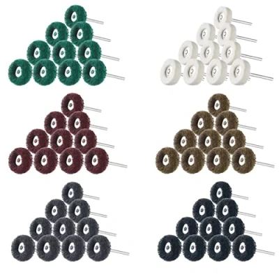 Image of Gueenky Pack of 60 Abrasive Polishing Discs, Grit 80/150/240/320/600/1000, Accessories for Dremel Rotary Tools