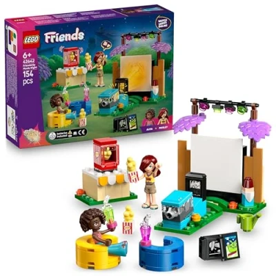 Image of LEGO Friends Friendship Movie Night Toy for 6+ Year Old Girls incl. 2 Mini Dolls, a Screen and Light Brick Projector Creative Building Set 42642