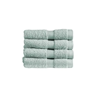 Image of Christy Refresh Bathroom Towel Set of 4 Face Cloth Quick Dry Tonal and Stylish Soft Absorbent Shower Towels 100% Cotton 550GSM Machine Washable Duck Egg
