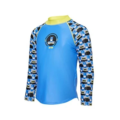Image of Zoggs Boys Batman Long Sleeve Sun Top with Uv Protection Blue/Multi Coloured, 5 Years