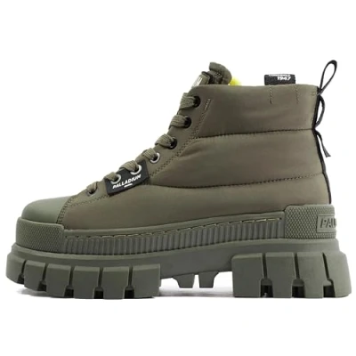 Image of Palladium Women&#039;s Revolt Boot Overcush Sneaker, Green, 8 UK