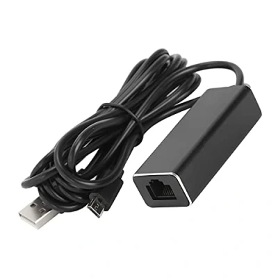 Image of Micro USB to RJ45 Ethernet Adapter, 10/100Mbps Adapter with Power Supply Cable, Fire Stick 4K, for TV