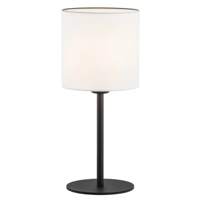 Image of Hilary Table Lamp With Round Shade White, Black Structure