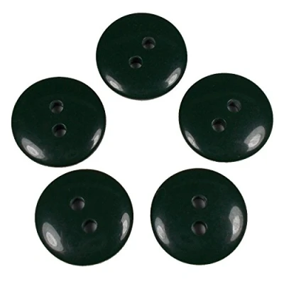 Image of Smartie Buttons Polyester Round 2 Hole Pack of 5 (20mm, Dark Green)
