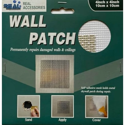 Image of 10cmx10cm Plasterboard Wall Repair Patch, Self Adhesive Fibreglass Mesh Reinforced, Drywall Hole Patch (10cm X 10cm)