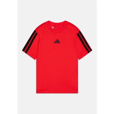 Image of adidas Unisex Kids Essentials 3 Stripes T Shirt, Pure Ruby/Black, 13 14 Years