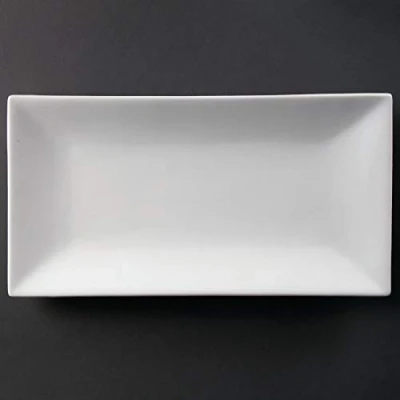 Image of Olympia Serving Rectangular Platter 380X200mm White Plate Catering Dinner
