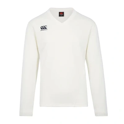Image of Canterbury Kid&#039;s Classic Long Sleeve Cricket Overshirt, Cream, Age 8 (S)