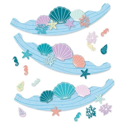 Image of Amscan 9914404 Mermaid Tales Kids Birthday Party DIY Crowns Kit 6 Pack
