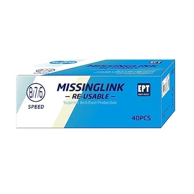 Image of KMC MissingLink 7/8R EPT Chain Joining Link, Silver, 7,3mm (Box of 40)