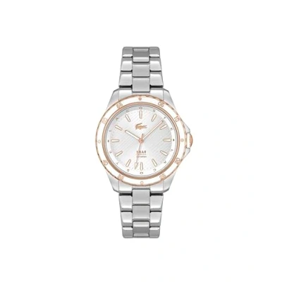 Image of Lacoste Analogue Quartz Watch for Women Santorini Collection with Stainless Steel Bracelet in Silver, Carnation or Black Ion Plating (IP)
