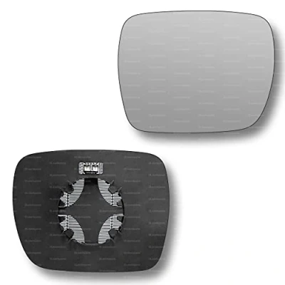 Image of Less4spares Replacement Wing Mirror Glass Left Compatible with Renault Kangoo 2009 2014 CLIP ON Passnager Near Side N/S Heated Convex