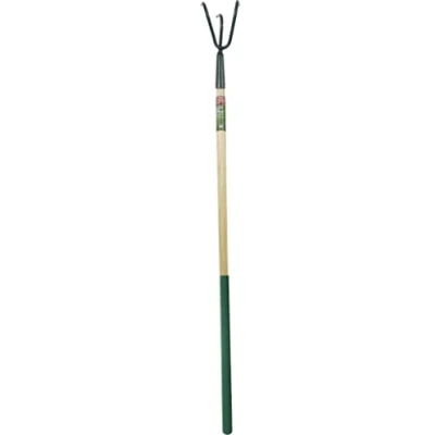 Image of Ambassador Carbon Steel Long Handle 3 Prong Cultivator Wooden Length: 138cm. Foam 61cm