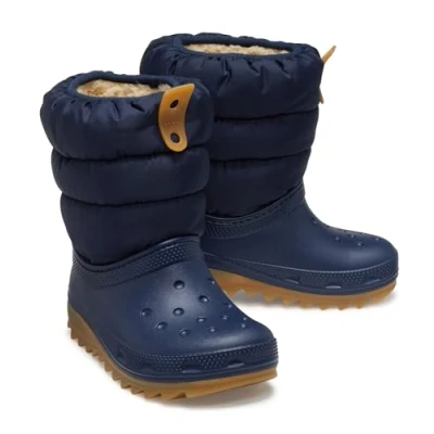 Image of Crocs Classic Neo Puff Boot T Fashion, Navy/Gum, 10 UK Child