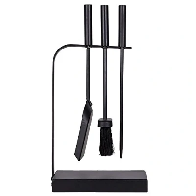 Image of Fire Vida 4 Piece Aston Companion Set, Black Fireside Fireplace