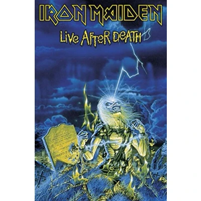 Image of Iron Maiden Live After Death Blue Textile Flag 66x105cm