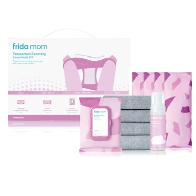 Image of Frida Mom Postpartum Recovery Essentials Kit, Ideal Gift for New Mums, Includes Cooling Pad Liners, Ice Maxi Pads, Disposable Knickers, Perineal Healing Foam, 11pc set