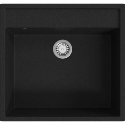 Image of vidaXL Kitchen Sink with Overflow Hole Black Granite