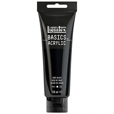 Image of LIQUITEX Basics Acrylic Paint, Mars Black, 118 ml Tube
