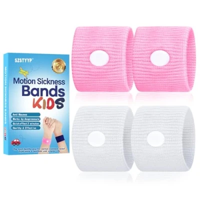 Image of Motion Sickness Bands for Kids, Travel Relief Wristbands, Anti Nausea Morning Car Sea Sickness…