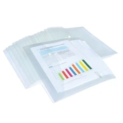 Image of Rapesco Foolscap Popper Wallet Clear (20 Pack) 1496