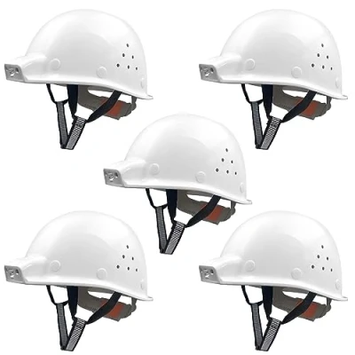 Image of MUSTBAU Hard Hat with LED Light Vented Cap Safety Helmet Head Protector for Construction Industrial 2 Level Brightness Sensor Control 53 62cm (5 White)