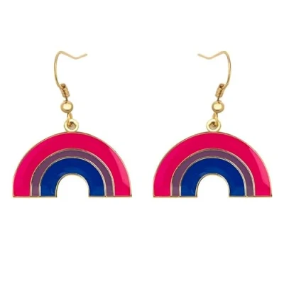 Image of Bisexual Rainbow Shape Pride Dangle Earing Gay &amp; Lesbian LGBT Gifts Jewelry