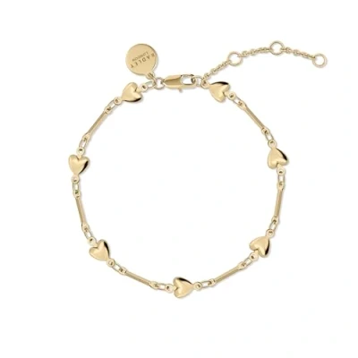 Image of RADLEY Womens 18ct Gold Plated Heart Link Charm Bracelet