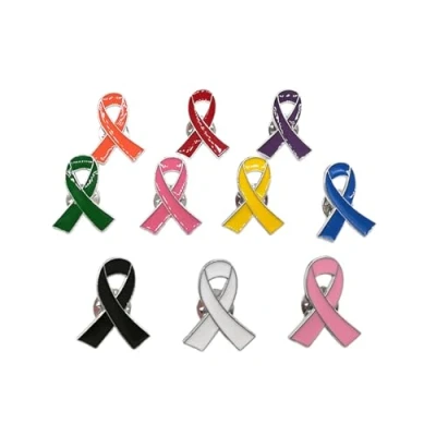 Image of 10 Pcs Ribbon Lapel Pin Breast Cancers Awareness Brooch Hope Enamel Pins Badge