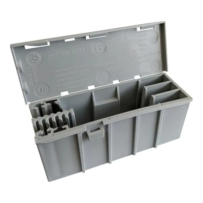Image of WAGO WAGOBOX Junction Box, Suitable for 221 4xx, 2773 Series, Multicore Cables, max 4 mm² Connectors, up to 32 Amp, 400 Volt, 207 3301, Grey, Pack of 1
