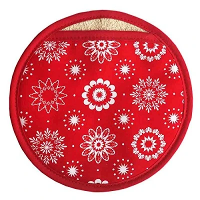 Image of THE BRITISH TEXTILES CO CRISP &amp; DENE Pot Grab 22cm Red Christmas 100% Cotton Pack of 2
