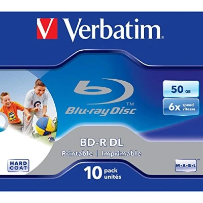 Image of Verbatim 43736 BD R DL 50GB 6x Printable 10 Pack Jewel Case