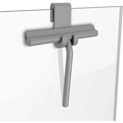 Image of Minismus Shower Squeegee Including Hanging Hook Grey Silicone for Bathroom Cleaning Rubber Window Wiper Glass Cleaner 21 cm