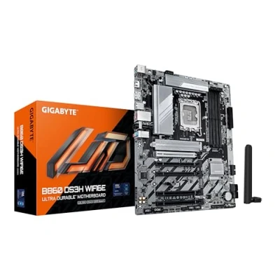 Image of GIGABYTE B860 DS3H WIFI6E Motherboard Intel Core Ultra Series CPUs, 8+1+2+2 Phases VRM, up to 9066MHz DDR5, 1xPCIe 5.0 + 4.0 M.2, 2.5GbE LAN, WIFI 6E, USB 3.2 Gen 2x2