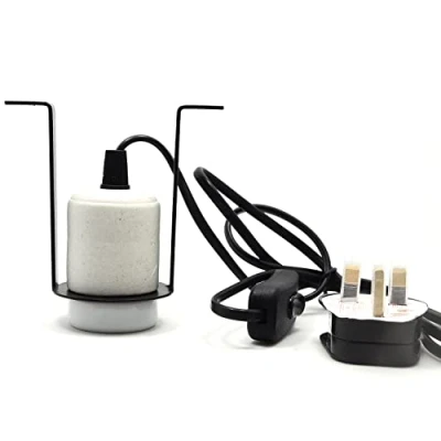 Image of Arigoul Reptile Ceramic Heat Lamp Holder E27 Bulb Pet Heater Bracket for Snake, Turtle, Lizard and Other