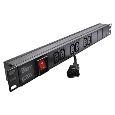Image of Eagle 6 Way UK Vertical Socket 19&quot; PDU to C14 Plug