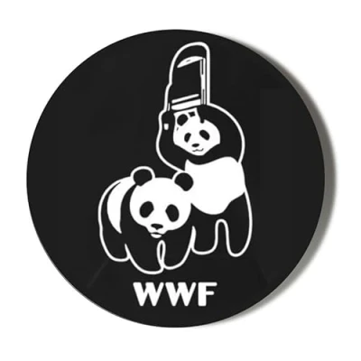 Image of Pandas Wrestling WWF Fan Art 10 x 56mm (2.2 inches) Stickers